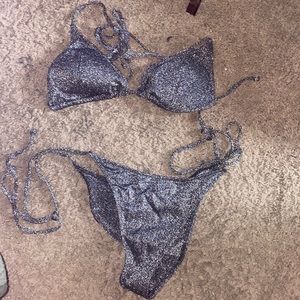 Sparkly black adjustable bikini